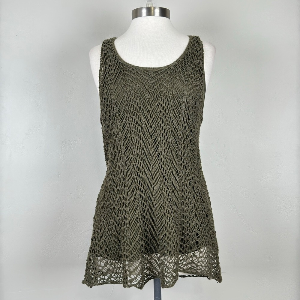 Women Forest Fairy Grunge Goblincore Whimsy Earthy Festival Top Sz L Crochet